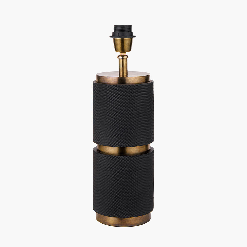 Alnico Black & Brass Metal Textured Table Lamp - Base Only